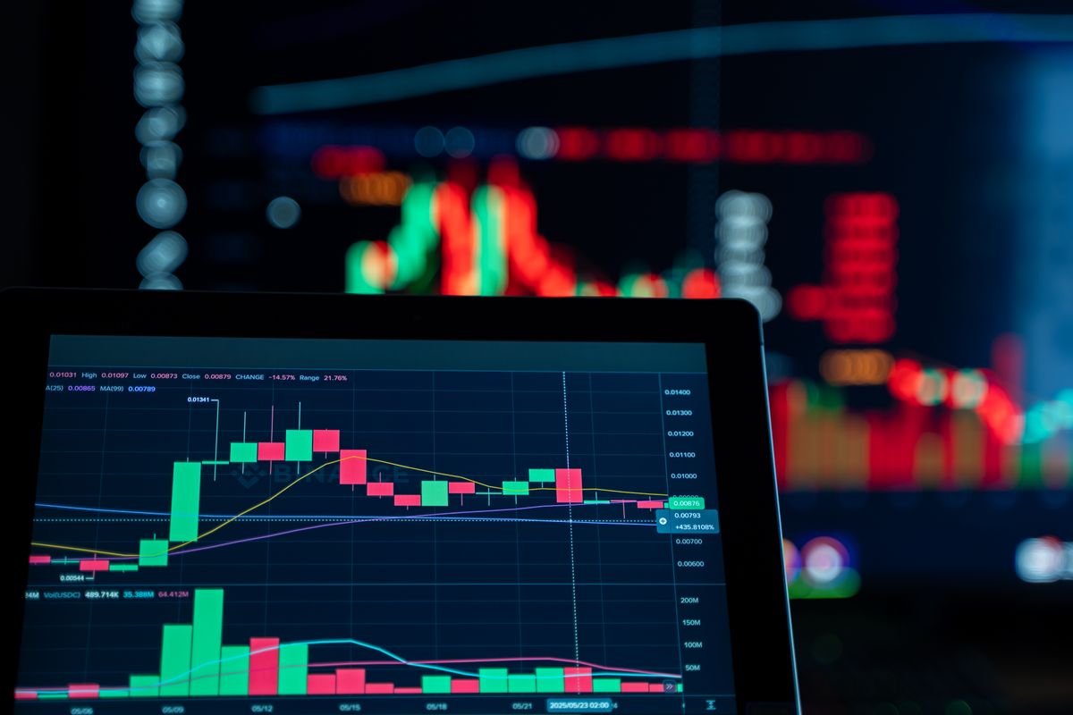 Financial trading screen showing price charts and market data