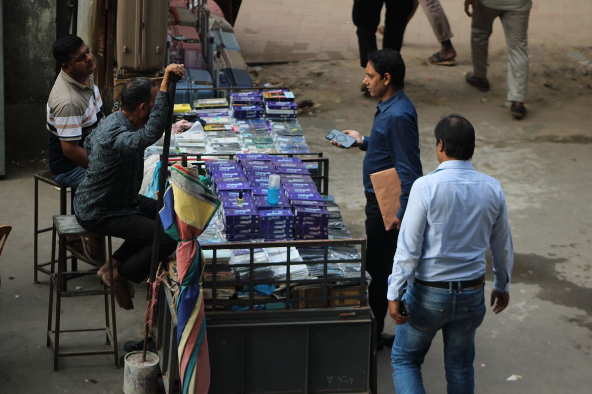 Photograph of a mobile financial services agent counter in Bangladesh
